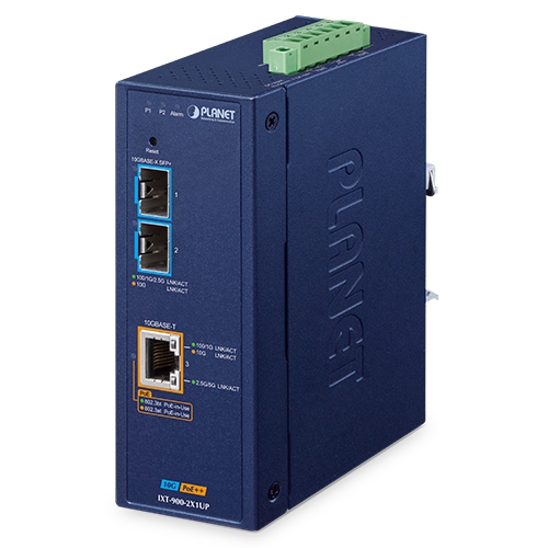 Industrial 2-Port 10G SFP+ + 1-Port 10GBASE-T 802.3bt PoE++ Managed Media Converter