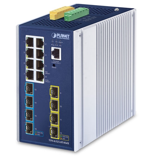 Industrial L3 8-Port 10/100/1000T + 4-Port 1G/2.5G SFP + 4-Port 10GBASE-X SFP+ Managed TSN Ethernet Switch